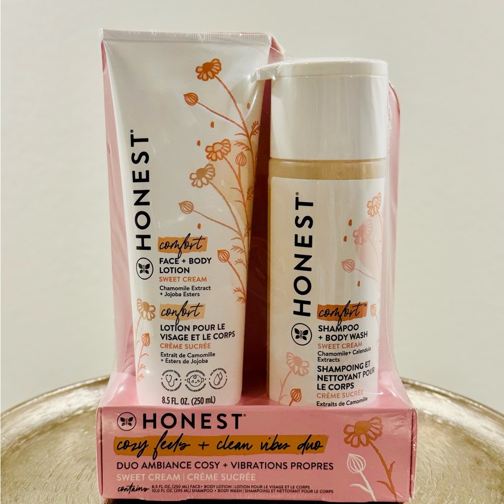 THE HONEST Baby Shampoo + Lotion Set, Sweet Cream. Comfort, 18.5 oz.